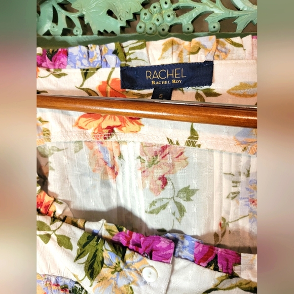 Rachel Roy | Women's Floral Square Neck Button Up Blouse | Size Small - Picture 8 of 15